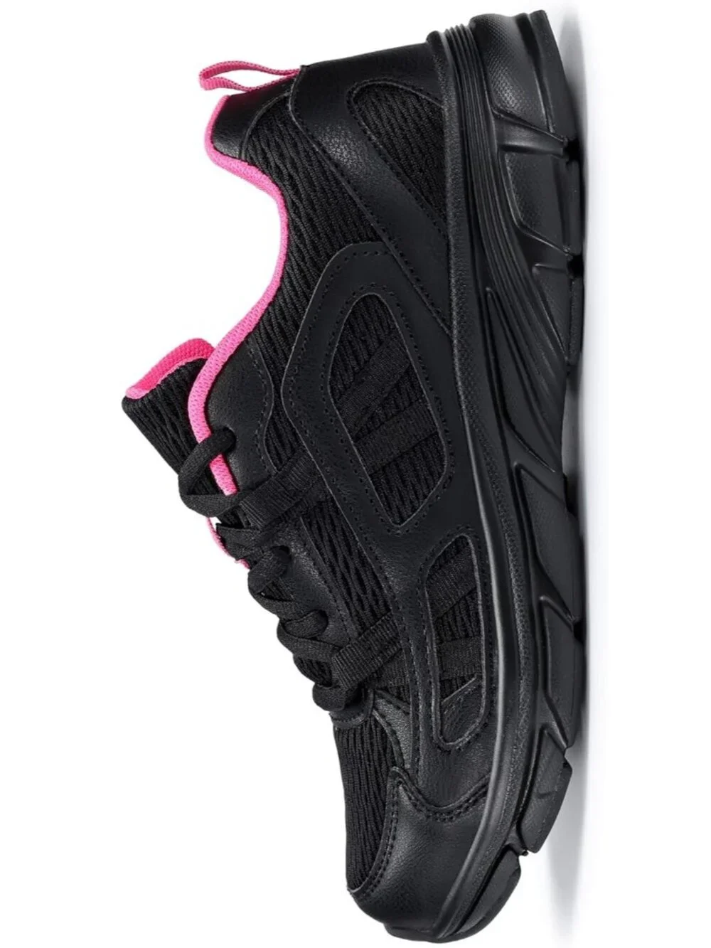 Women's Black Rose Red Walking Shoes Comfortable Running Casual Tennis Sneakers